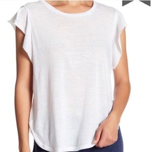 C&C California White Lynette Cap Sleeve Tee NWT